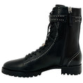 Load image into Gallery viewer, Alexandre Birman Black Studded Lace Up Evelyn Flat Boots