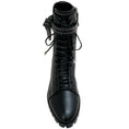 Load image into Gallery viewer, Alexandre Birman Black Studded Lace Up Evelyn Flat Boots