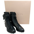 Load image into Gallery viewer, Alexandre Birman Black Studded Lace Up Evelyn Flat Boots