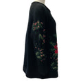 Load image into Gallery viewer, Lamberto Losani Black Cashmere Girocollo Floral Sweater