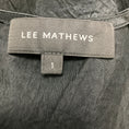 Load image into Gallery viewer, Lee Mathews Black Crinkled Short Sleeved Satin Midi Dress