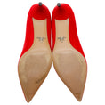 Load image into Gallery viewer, Prada Red Suede Scalloped Edge Kitten Heel Pumps