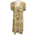 Load image into Gallery viewer, Etro Beige / Olive / Mustard Multi Floral Printed Short Sleeved Crepe Midi Dress