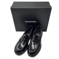 Load image into Gallery viewer, Chanel Black 2024 CC Logo Heart Classic Shiny Calfskin Moccasins / Loafers