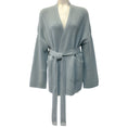 Load image into Gallery viewer, Loro Piana Light Blue Cashmere Parksville Amber Open Sweater with Belt