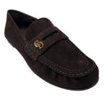 Load image into Gallery viewer, Christian Dior Brown / Gold CD Logo Embellished Suede Leather Loafers / Flats