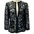 Load image into Gallery viewer, Chanel Black Velvet Silver Sequined Lace Open Jacket