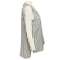 Load image into Gallery viewer, Brunello Cucinelli Ivory / Charcoal Grey Striped Sleeveless Silk Top with Monili