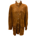 Load image into Gallery viewer, Loro Piana Brown Button Front Suede Leather Jacket
