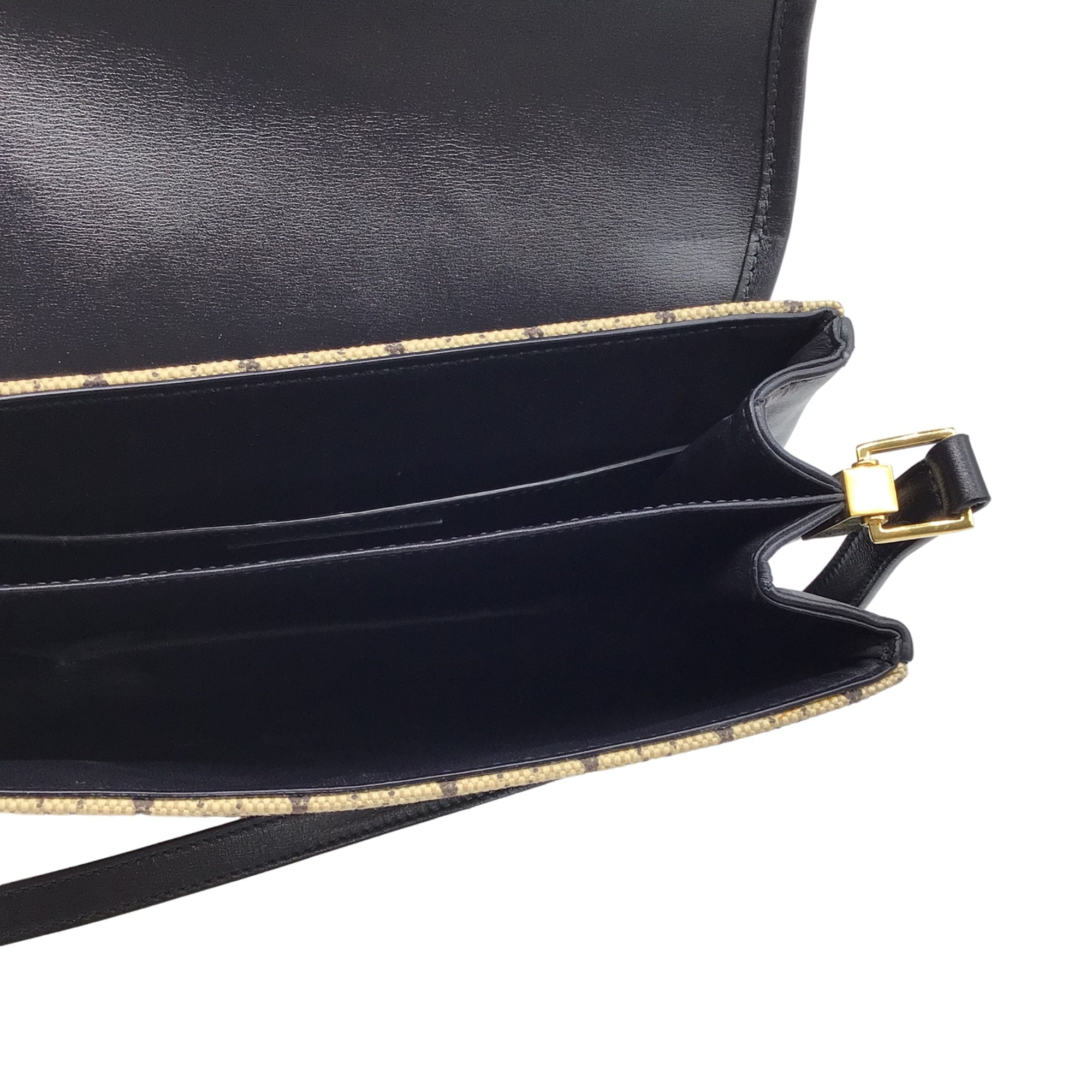Saint Laurent Beige / Black Leather Trimmed Small Le Monogramme Canvas Satchel Crossbody Bag