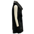 Load image into Gallery viewer, Lafayette 148 New York Black Reversible Calf Hair and Leather Toggle Vest