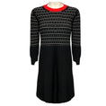 Load image into Gallery viewer, Barrie Black / White / Red Long Sleeved Cashmere Knit Dress
