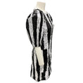 Load image into Gallery viewer, Rotate Birger Christensen Black Comb Striped Sequin Katie Dress