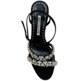 Load image into Gallery viewer, Manolo Blahnik Black Satin Crystal Embellished Vedada Sandals