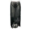 Load image into Gallery viewer, Paco Rabanne Silver / Black Sheer Chiffon Overlay Chainmail Maxi Skirt