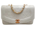 Load image into Gallery viewer, Chanel Vintage 1989-1991 White Leather Diana Shoulder Bag
