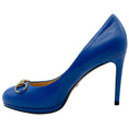 Load image into Gallery viewer, Gucci Cobalt Blue Leather Horsebit Pumps
