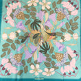 Load image into Gallery viewer, Hermes Vintage Turquoise Multi Flora Graeca Floral Printed Square Silk Twill Scarf
