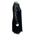 Load image into Gallery viewer, Valentino Black Long Sleeved Lace Dress with Rockstud and Turquoise Stone Embellished Leather Collar