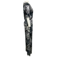 Load image into Gallery viewer, Marie France Van Damme Black / Silver Metallic Printed Silk Satin Jumpsuit