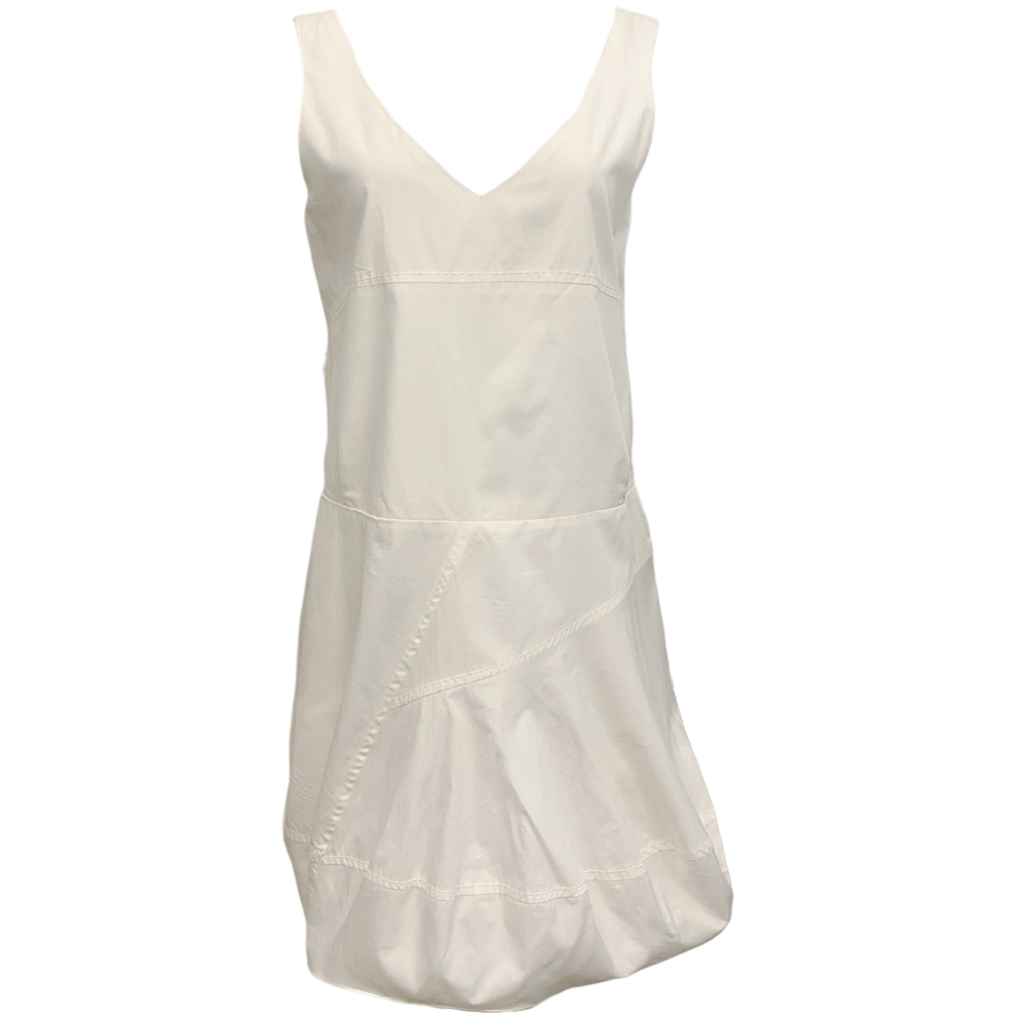 Chloe White Cotton Silk Sleeveless Dress