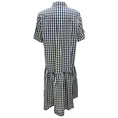 Load image into Gallery viewer, Lafayette 148 New York Navy Blue / White Gingham Check Button Front Midi Dress