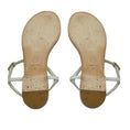 Load image into Gallery viewer, Chanel White Pearl Embellished Interlocking CC Logo Leather Ankle Strap Flat Thong Sandals