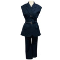 Load image into Gallery viewer, Monse Midnight Criss Cross Vest and Deconstructed Tailored Tuxedo Trousers Suit Set