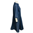 Load image into Gallery viewer, Oscar de la Renta Medium Blue Wash Short Sleeved Denim Chambray Flared Dress