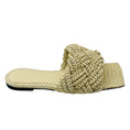 Load image into Gallery viewer, Bottega Veneta Natural Maxi Tubolare Intreccio Raffia Lido Sandal