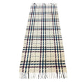 Load image into Gallery viewer, Burberry Ivory / Blue / Purple Fringed Plaid Merino Wool and Cashmere Long Scarf