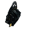 Load image into Gallery viewer, Valentino Black / Gold Hardware Studded Crocodile Skin Leather Satchel Handbag