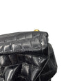 Load image into Gallery viewer, Valentino Black / Gold Hardware Studded Crocodile Skin Leather Satchel Handbag