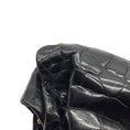Load image into Gallery viewer, Valentino Black / Gold Hardware Studded Crocodile Skin Leather Satchel Handbag