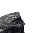 Load image into Gallery viewer, Valentino Black / Gold Hardware Studded Crocodile Skin Leather Satchel Handbag