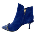 Load image into Gallery viewer, Marino Fabiani Royal Blue Crystal Embellished Suede Booties