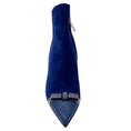 Load image into Gallery viewer, Marino Fabiani Royal Blue Crystal Embellished Suede Booties