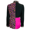Load image into Gallery viewer, Versace Black / Pink Multi Floral Baroque Patchwork Print Silk Blouse with Medusa Button