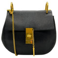 Load image into Gallery viewer, Chloe Black Leather Drew Small Saddle Bag