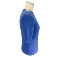 Load image into Gallery viewer, Chanel Blue Pearl Embellished Short Sleeved Cashmere Knit Sweater