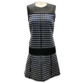 Load image into Gallery viewer, Proenza Schouler Black / White / Blue Lambskin Faille Sleeveless Dress