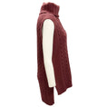 Load image into Gallery viewer, Lafayette 148 New York Burgundy Turtleneck Sleeveless Cable Knit Cashmere Sweater