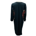Load image into Gallery viewer, Dries Van Noten Black Three Quarter Sleeved Jersey Midi Dress with Printed Trim