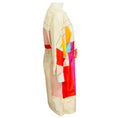 Load image into Gallery viewer, Akris Ivory Multi Colorblock Print Tie Waist Cotton Dress