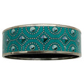 Load image into Gallery viewer, Hermes Blue Belt Motif Enamel Gold Plated Wide Bangle Bracelet