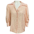 Load image into Gallery viewer, Stella McCartney Light Pink / Gold Metallic Lurex Detail Leopard Print Silk Blouse