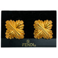 Load image into Gallery viewer, Fendi Vintage Gold Plated Maltese Cross Earrings