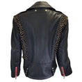 Load image into Gallery viewer, Zadig & Voltaire Black Multi Liya Leopard Patch Leather Biker Jacket