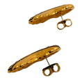 Load image into Gallery viewer, Fendi Vintage Gold Plated Laurel Leaf Earrings