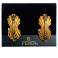 Load image into Gallery viewer, Fendi Vintage Gold Plated Laurel Leaf Earrings